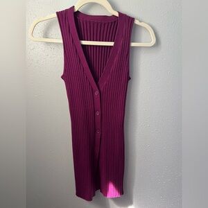 Ronny Kobo Garner Knit Top in Fuchsia